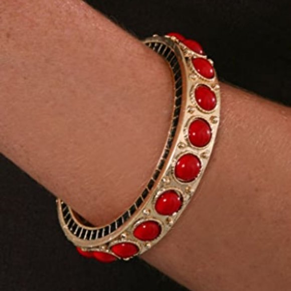 House of Harlow Cabochon Bangle in Red - Picture 3 of 9